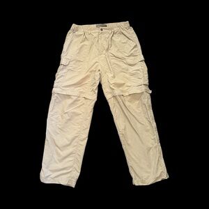 REI Mens m Convertible Hiking Pants Beige Zip Off Cargo Trail Outdoor